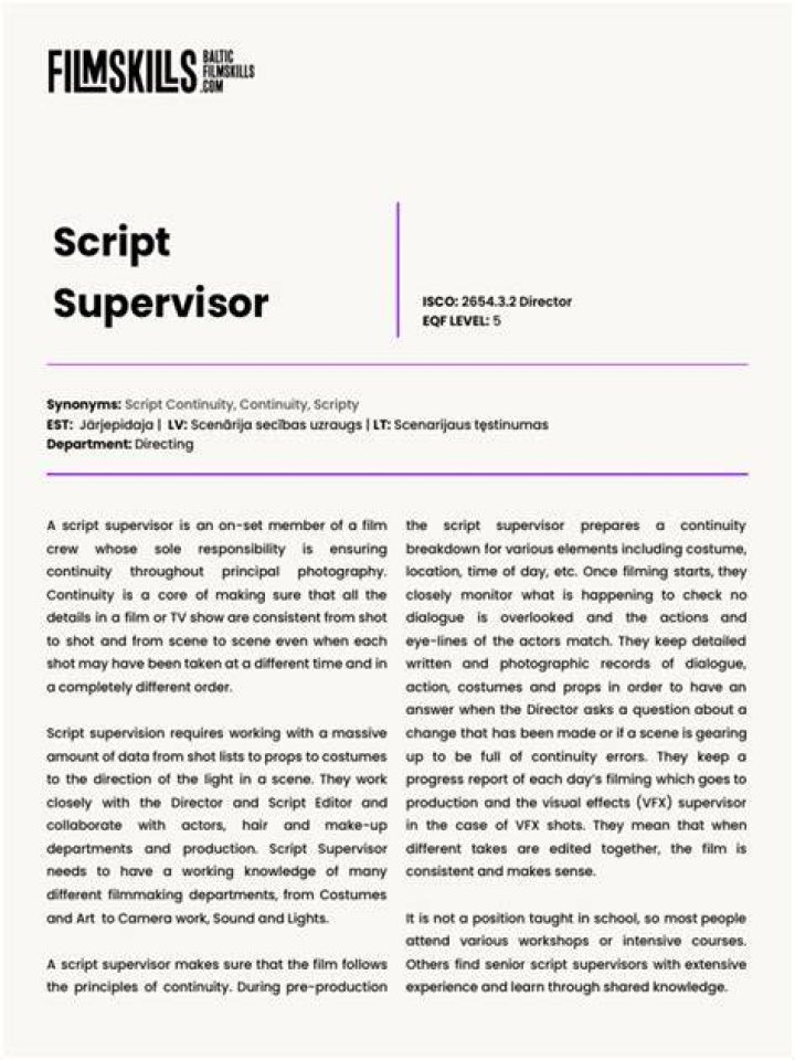 Herself - Script Supervisor
