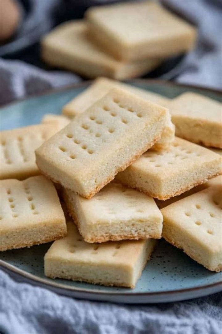 Shortbread cookies on a white board.