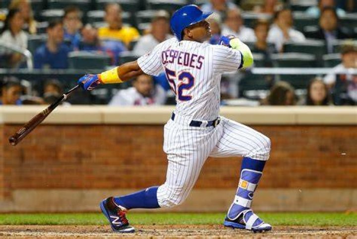 Yoenis Cespedes after suffering a violent fall